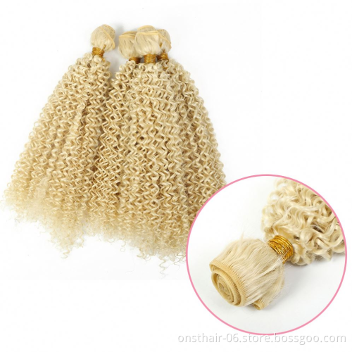 Afro Kinky Curly Ombre hair bundles Synthetic hair Super Long Curl Blonde Brown Bundles With Hair Extensions
